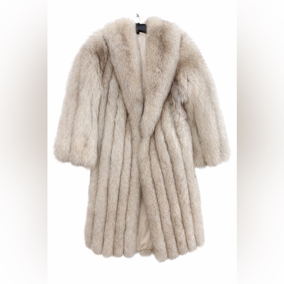 Authentic Saga Furs Silver Fox Full-Length CoatVintage Luxury